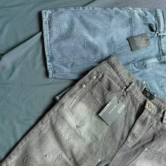 MIXED EMOTION Distressed Graphic Knee-Length Shorts