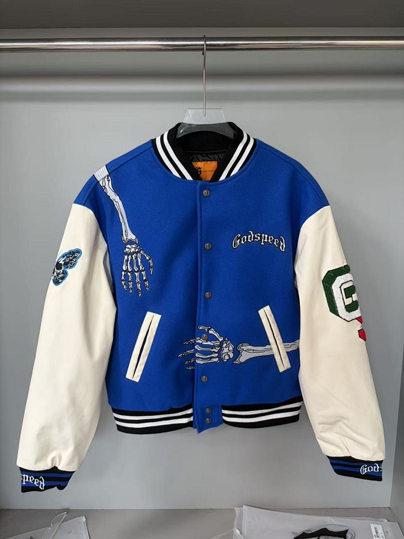 GODSPEED Skeleton Graphic Varsity Jacket
