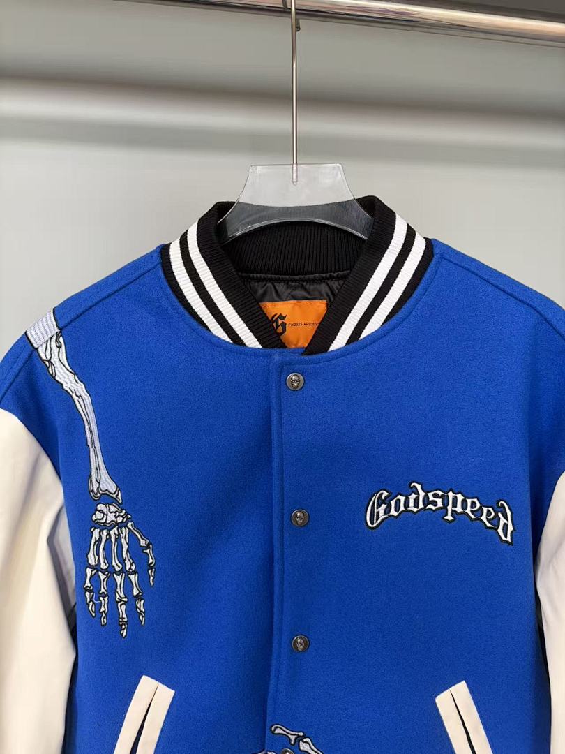 GODSPEED Skeleton Graphic Varsity Jacket