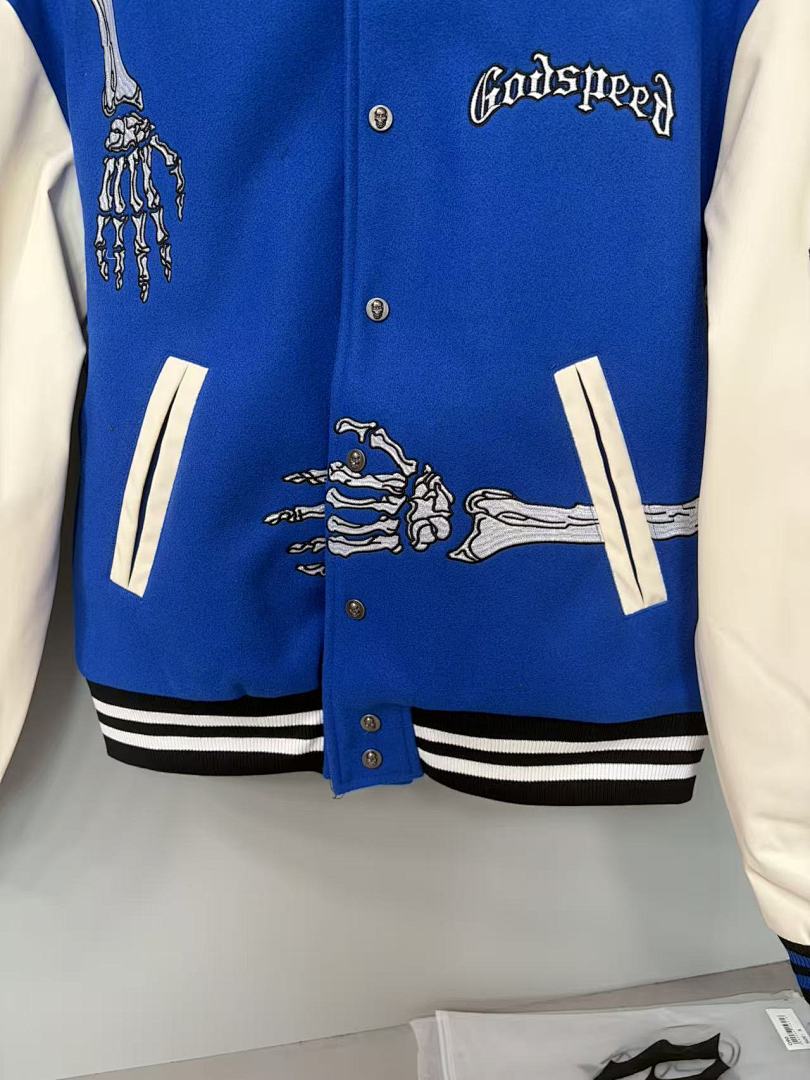 GODSPEED Skeleton Graphic Varsity Jacket