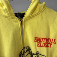 MIXED EMOTION Never Die Graphic Zip-Up Hoodie