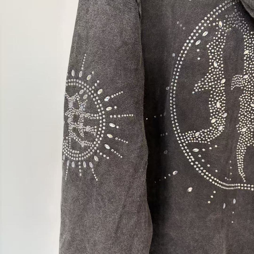 MIXED EMOTION Vintage Washed Zip-Up Jacket