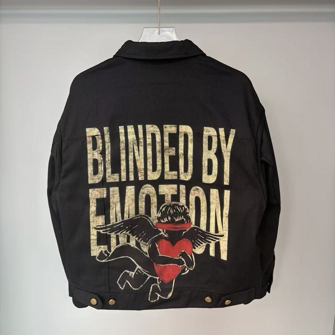 MIXED EMOTION Eagle Script Graphic Zip Jacket