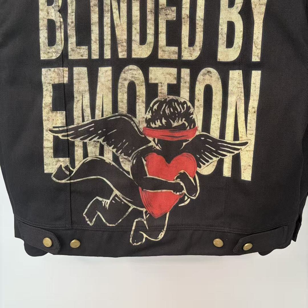 MIXED EMOTION Eagle Script Graphic Zip Jacket