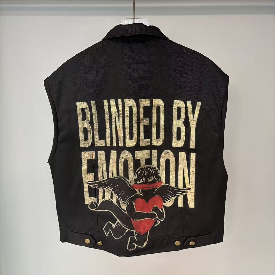 MIXED EMOTION Eagle Script Graphic Zip Jacket