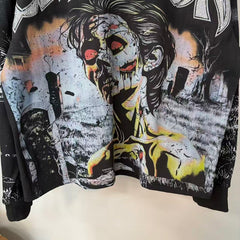 MIXED EMOTION Distressed Character Graphic Long Sleeve Top