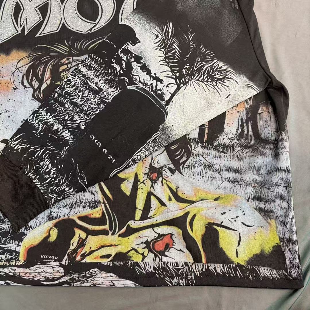 MIXED EMOTION Distressed Character Graphic Long Sleeve Top
