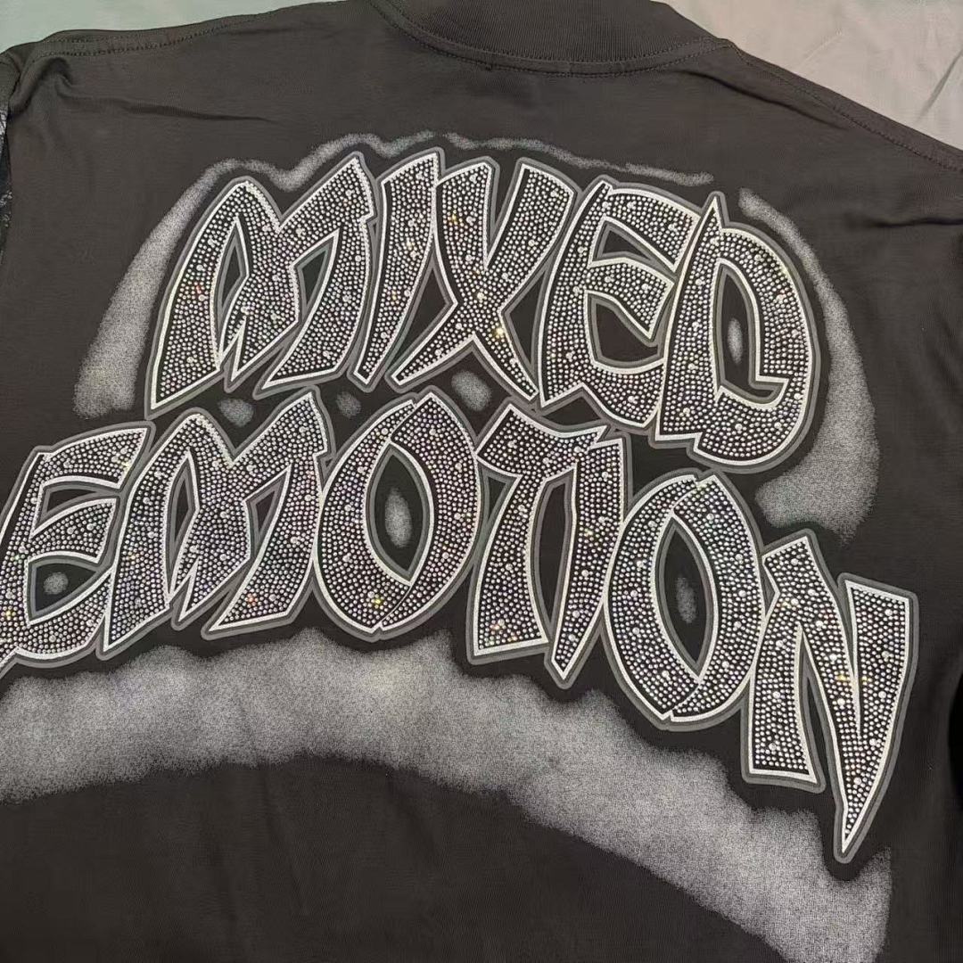 MIXED EMOTION Distressed Character Graphic Long Sleeve Top