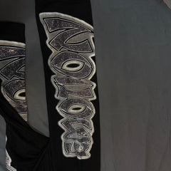 MIXED EMOTION Side Panel Graphic Wide-Leg Pants