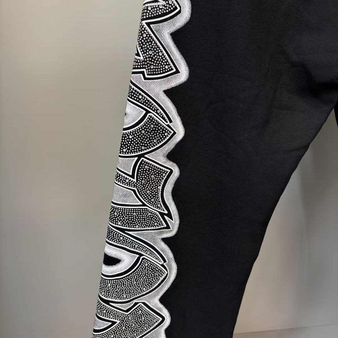 MIXED EMOTION Side Panel Graphic Wide-Leg Pants