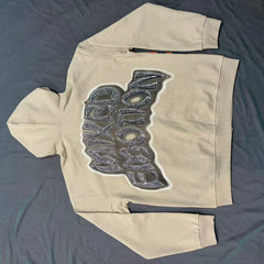 MIXED EMOTION Vintage Artwork Graphic Zip Hoodie