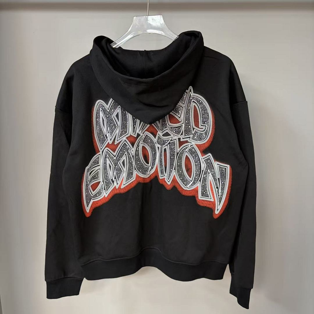 MIXED EMOTION Gothic Character Graphic Zip Hoodie
