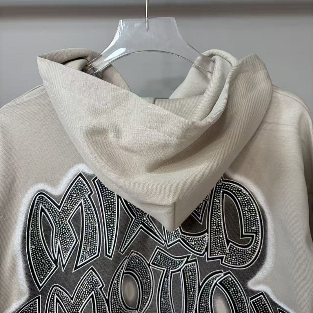MIXED EMOTION Vintage Artwork Graphic Zip Hoodie