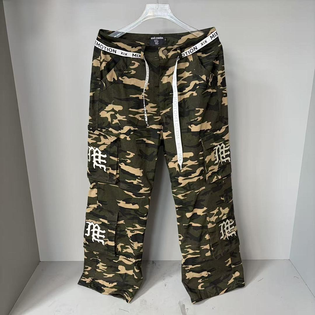 MIXED EMOTION Camo Graphic Utility Cargo Pants