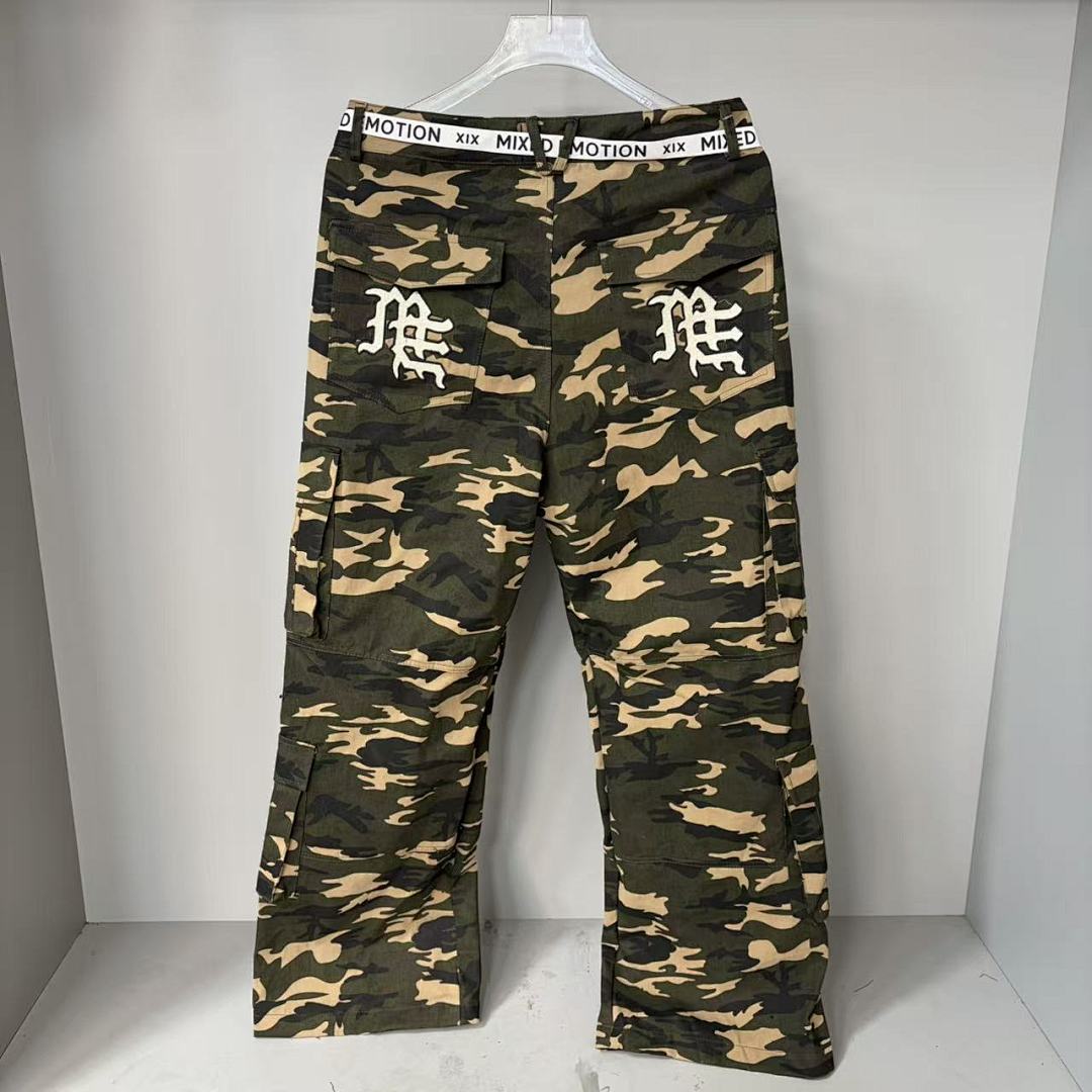 MIXED EMOTION Camo Graphic Utility Cargo Pants