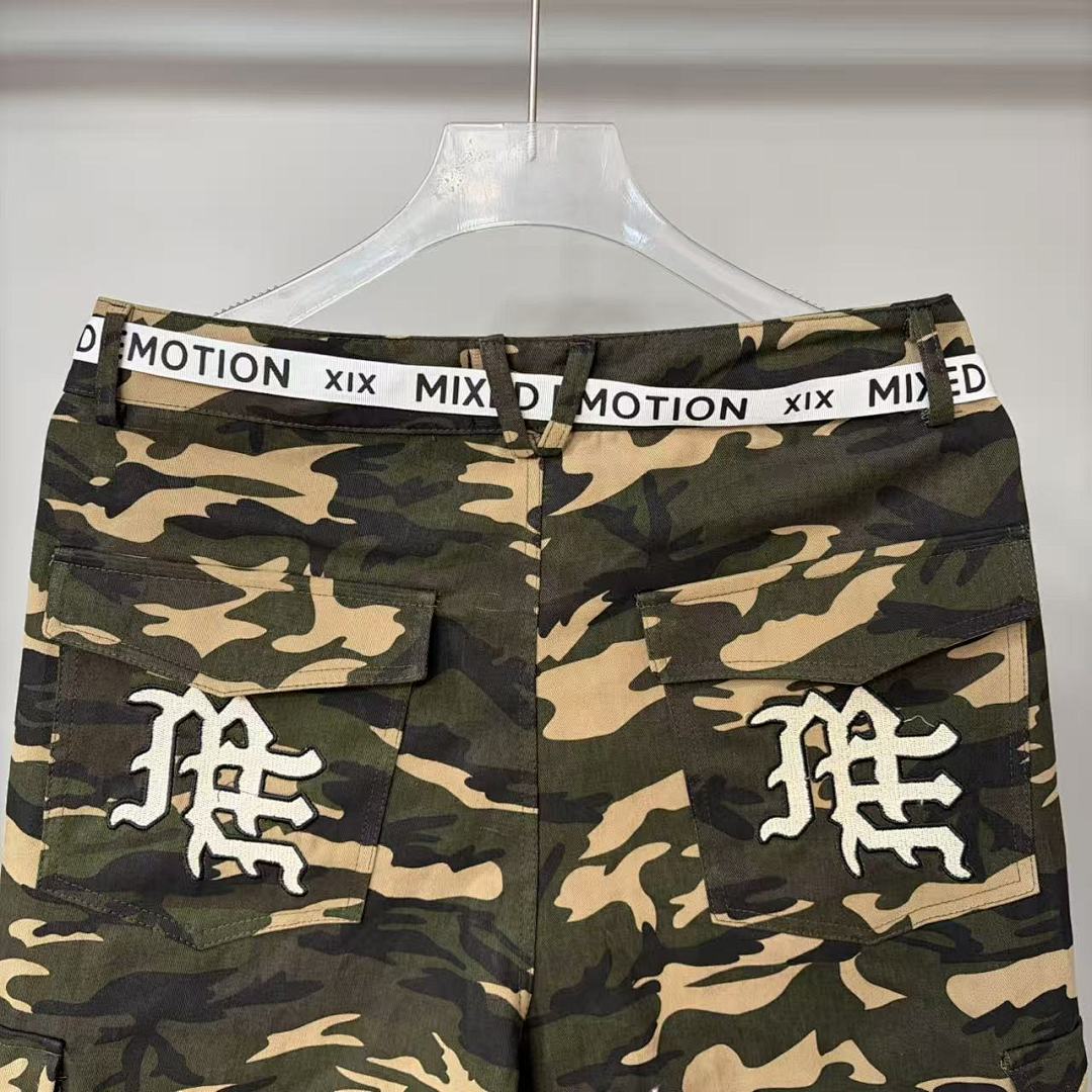 MIXED EMOTION Camo Graphic Utility Cargo Pants