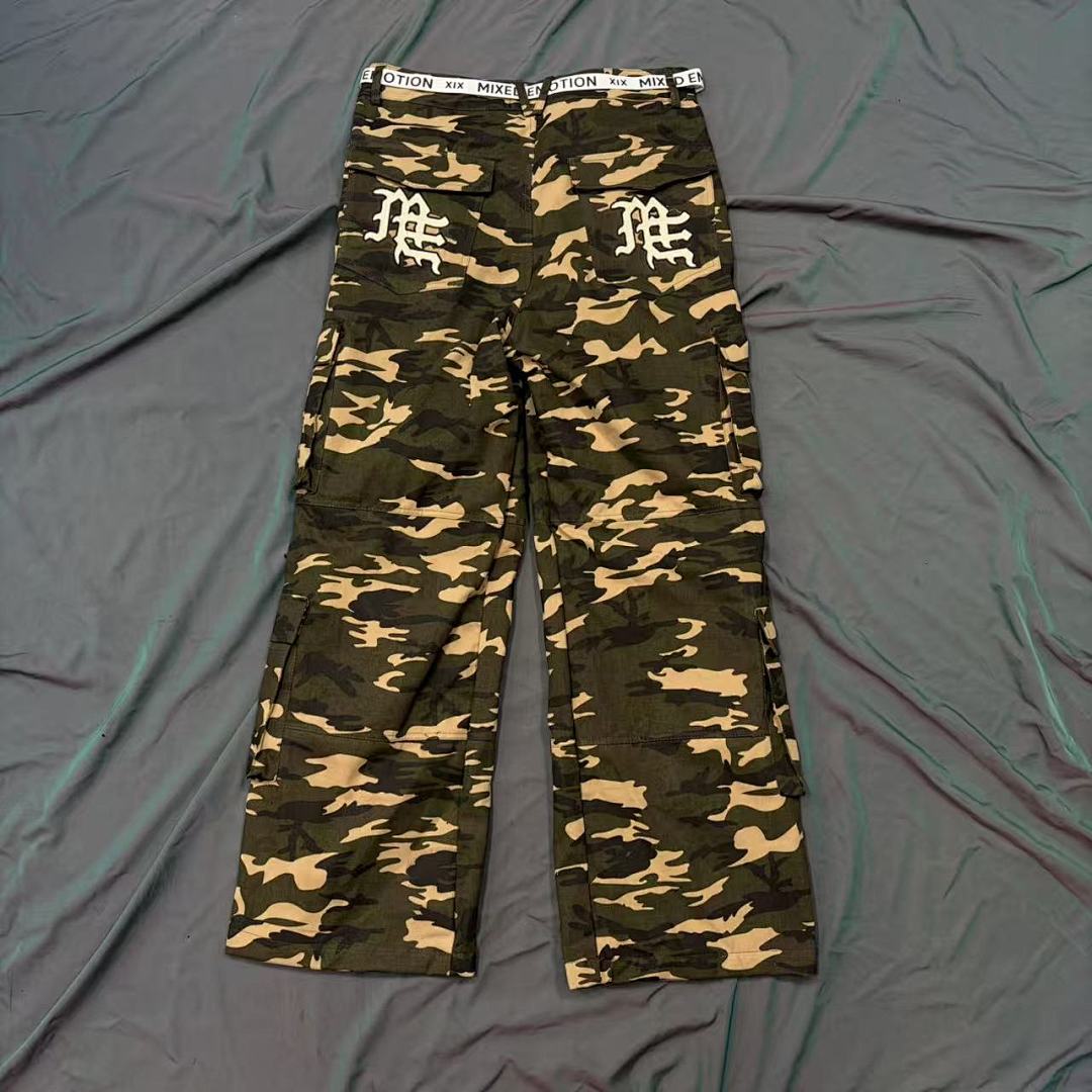 MIXED EMOTION Camo Graphic Utility Cargo Pants