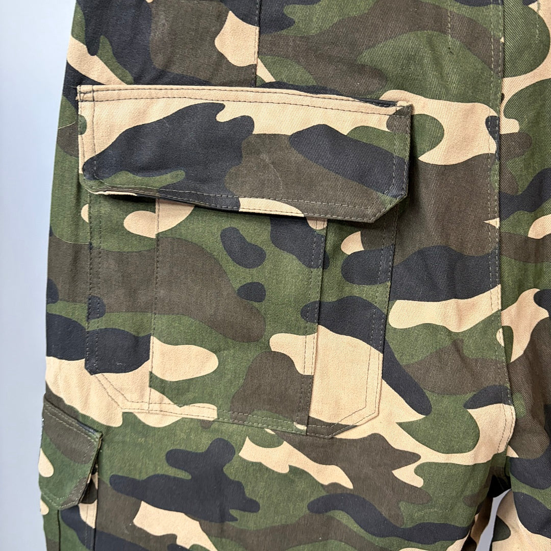 MIXED EMOTION Graphic Patchwork Cargo Casual Shorts