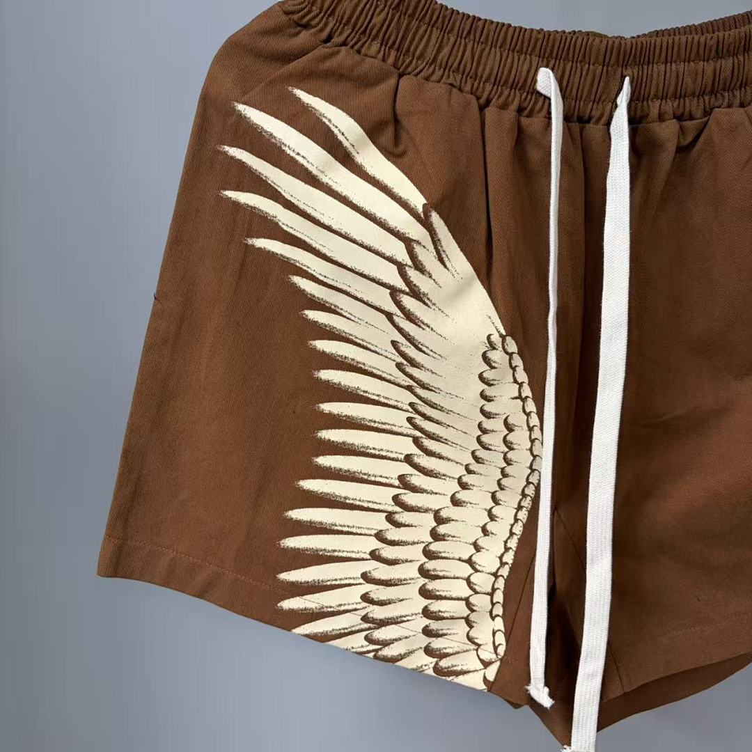 MIXED EMOTION Wing Graphic Casual Shorts