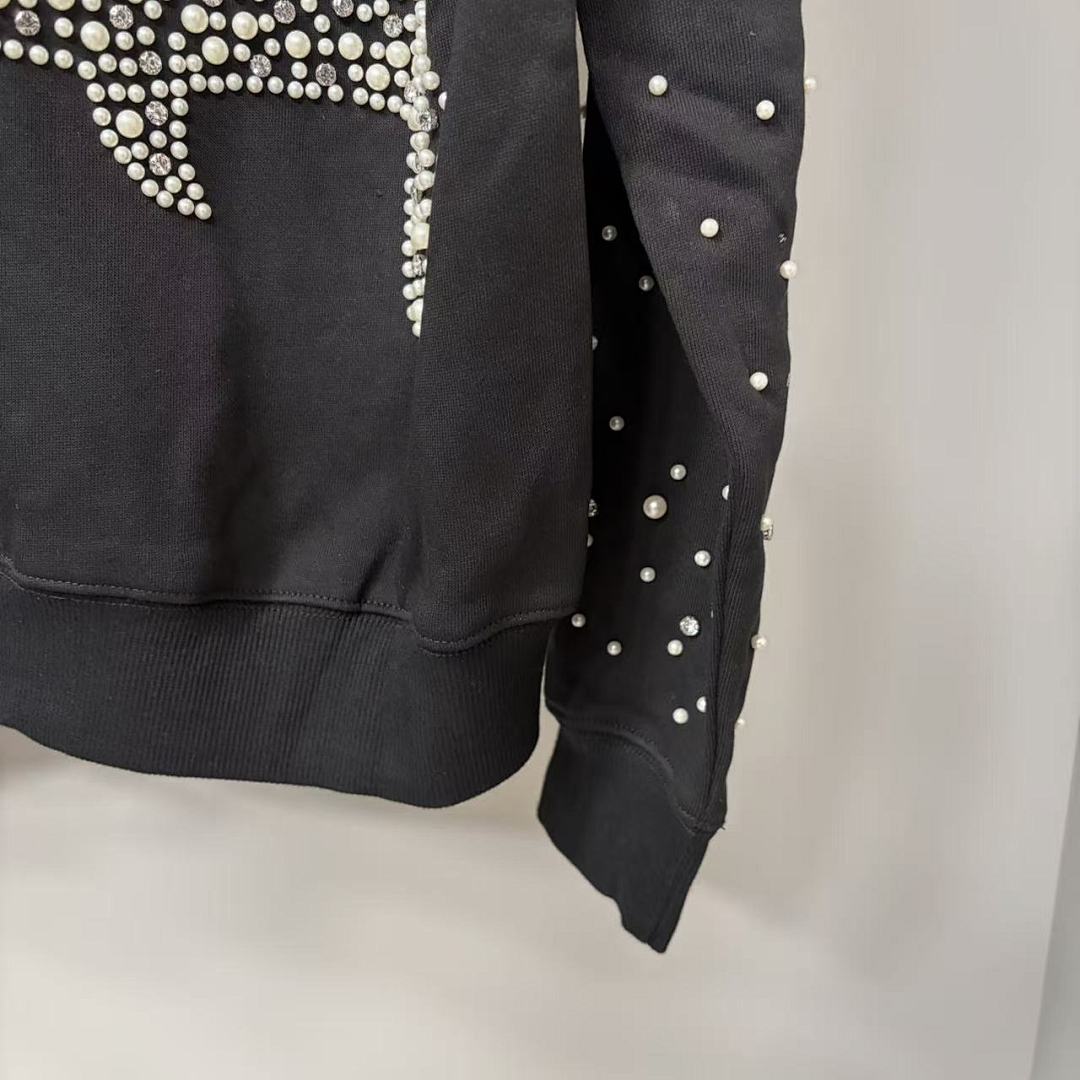 MIXED EMOTION Rhinestone Cross Graphic Zip Hoodie