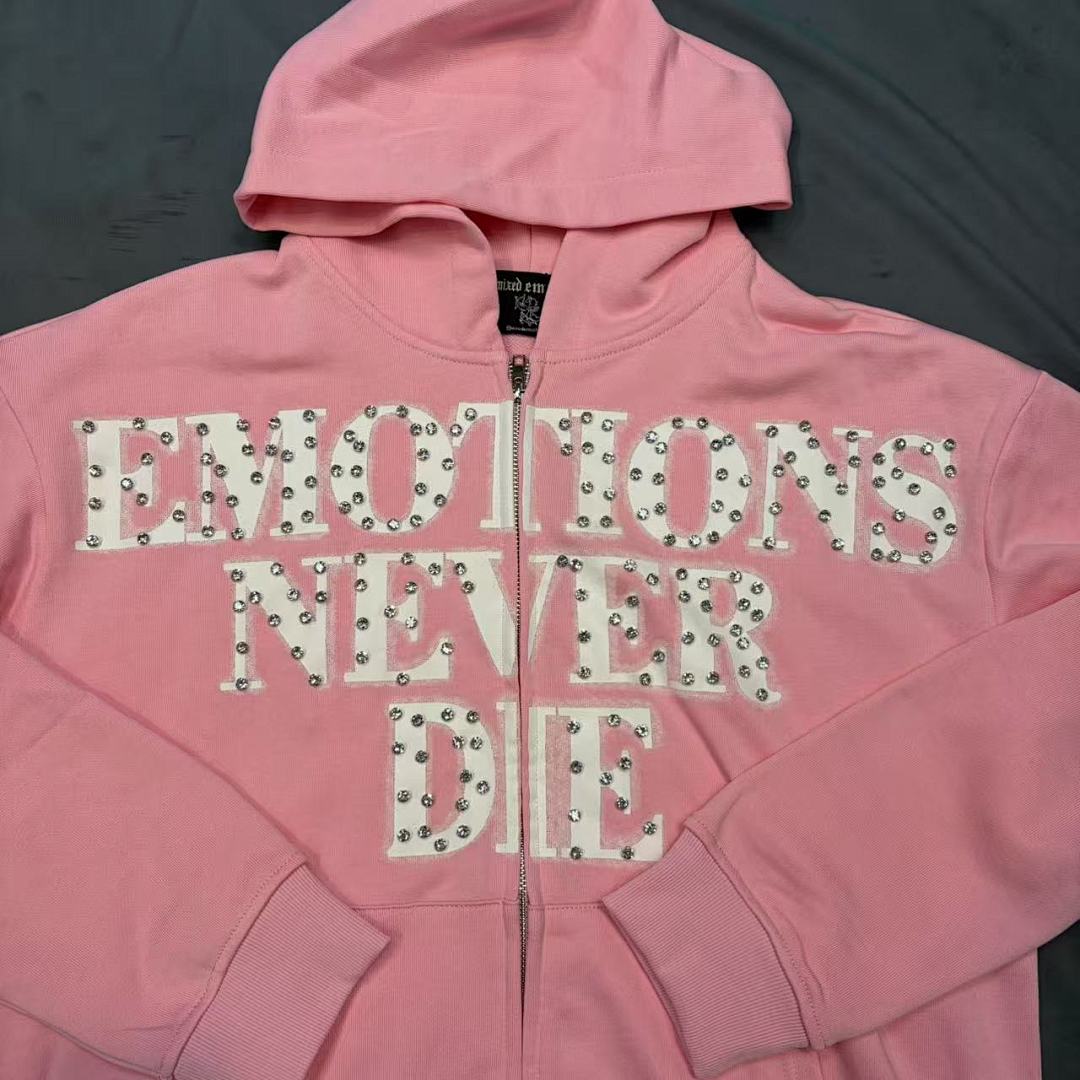 MIXED EMOTION Never Die Statement Graphic Hoodie