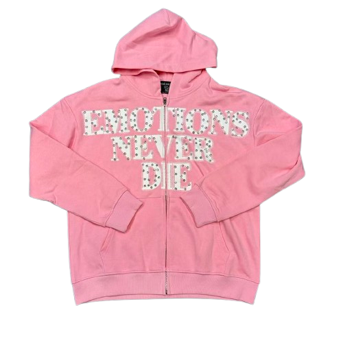 MIXED EMOTION Never Die Statement Graphic Hoodie