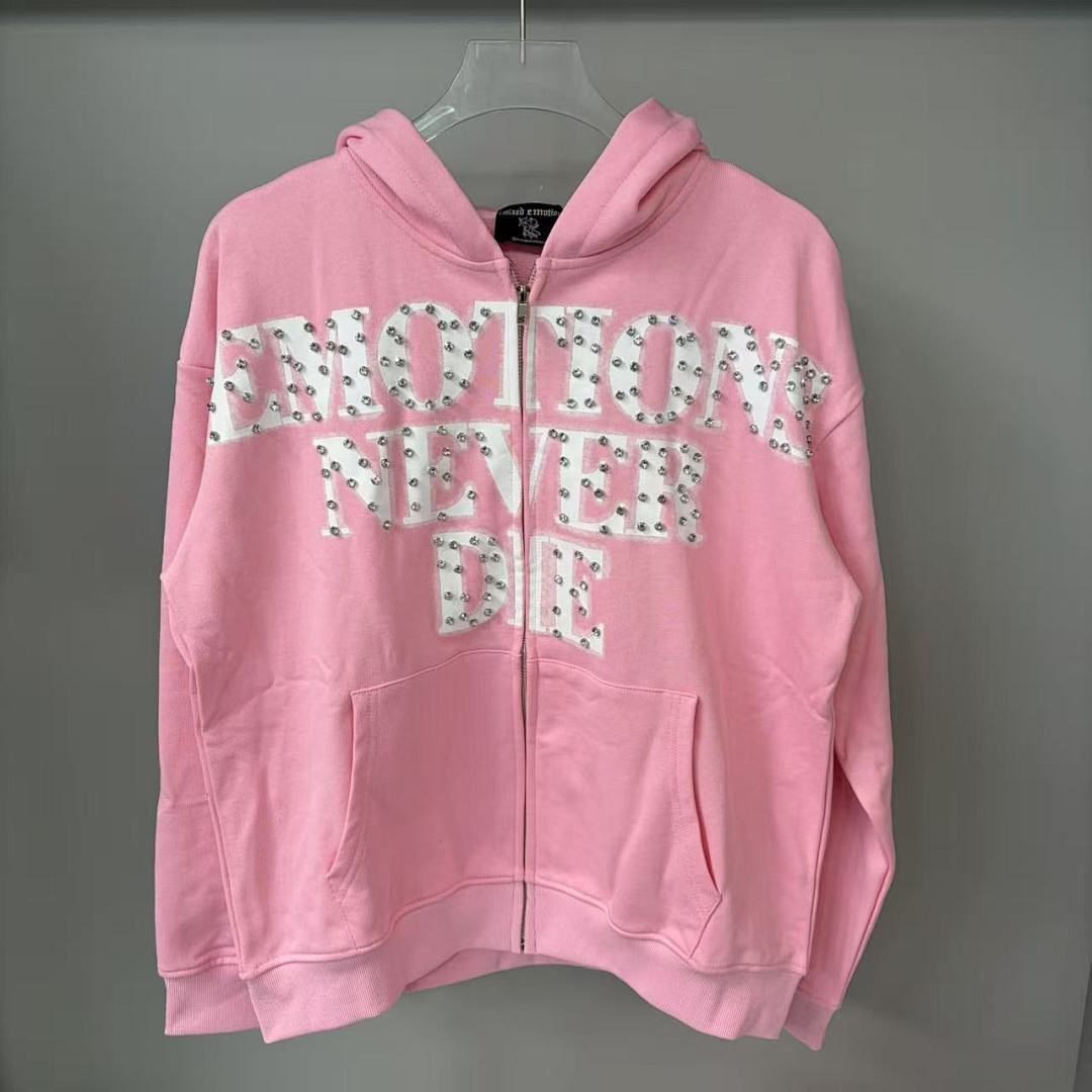 MIXED EMOTION Never Die Statement Graphic Hoodie