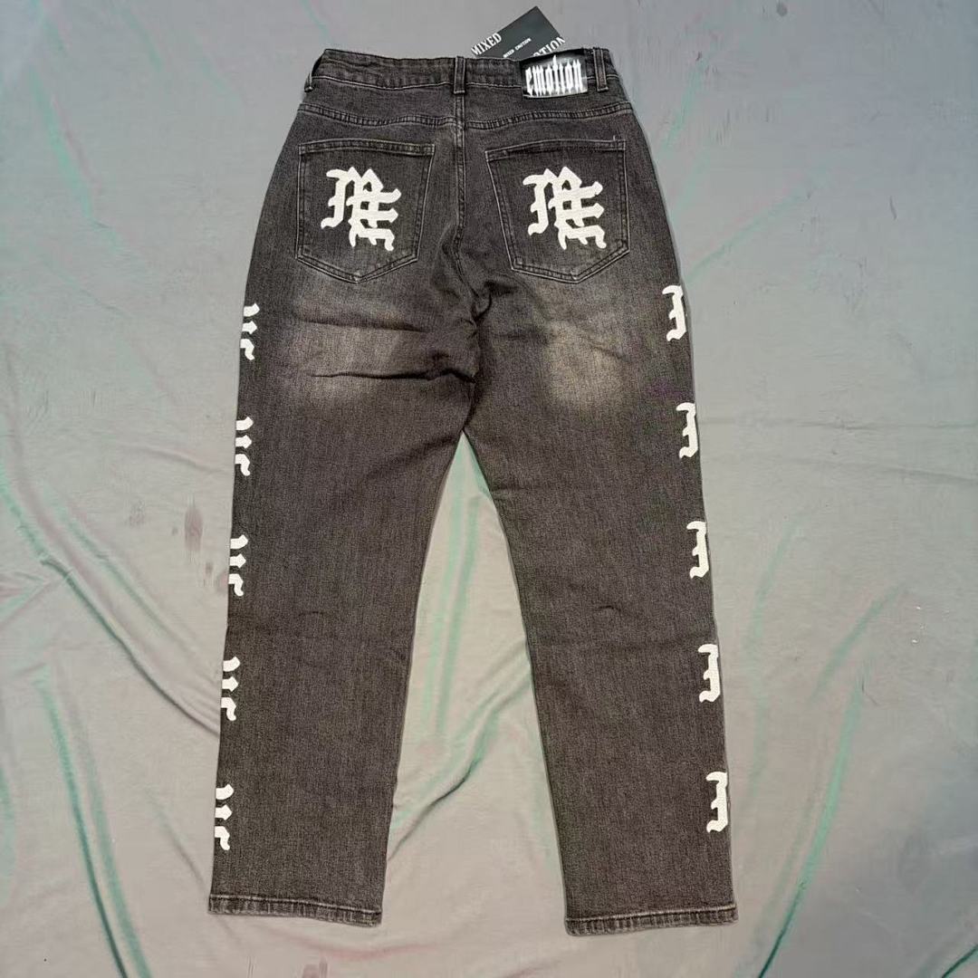 MIXED EMOTION Signature Side Letter Denim Jeans