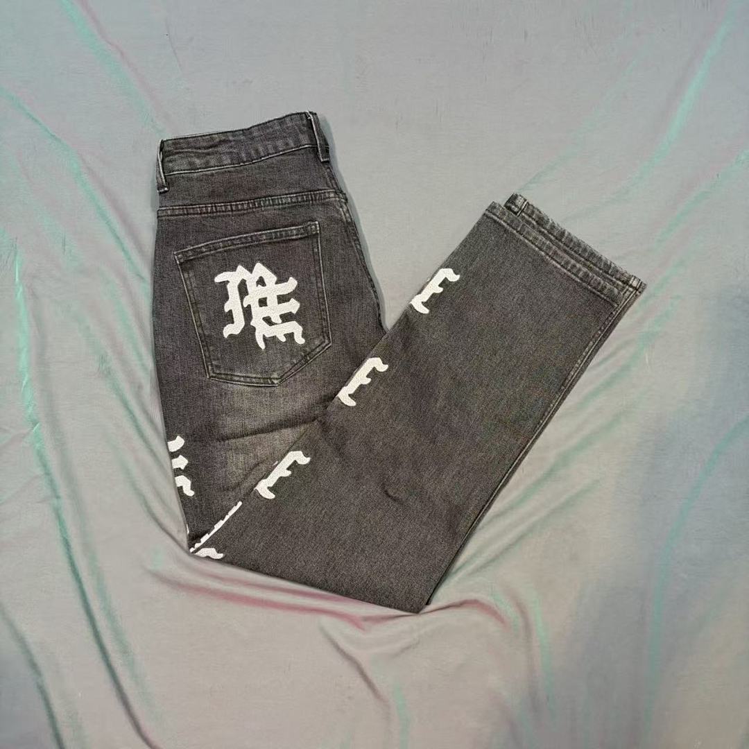 MIXED EMOTION Signature Side Letter Denim Jeans