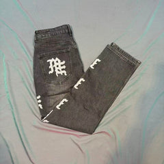 MIXED EMOTION Signature Side Letter Denim Jeans
