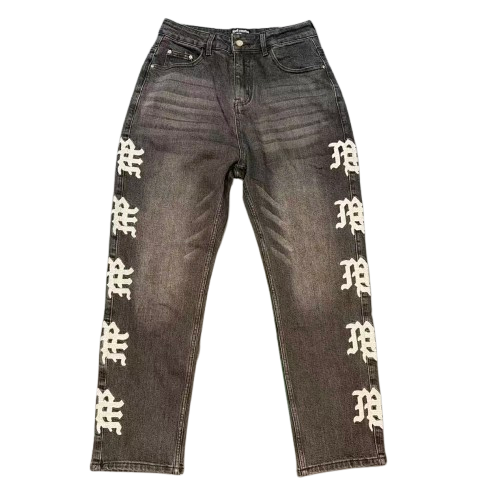 MIXED EMOTION Signature Side Letter Denim Jeans