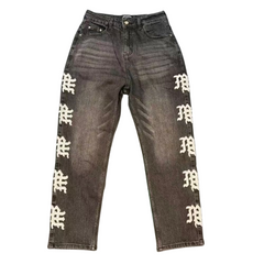 MIXED EMOTION Signature Side Letter Denim Jeans