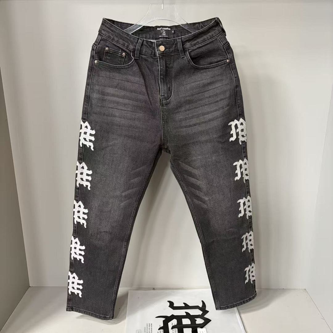 MIXED EMOTION Signature Side Letter Denim Jeans