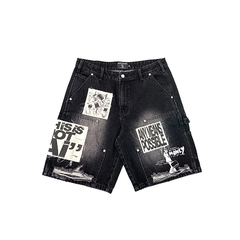 MIXED EMOTION Graphic Poster Print Relaxed Shorts