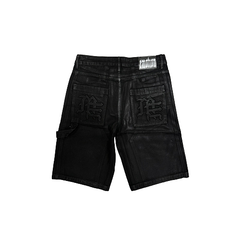 MIXED EMOTION Embroidered Letter Carpenter Denim Shorts
