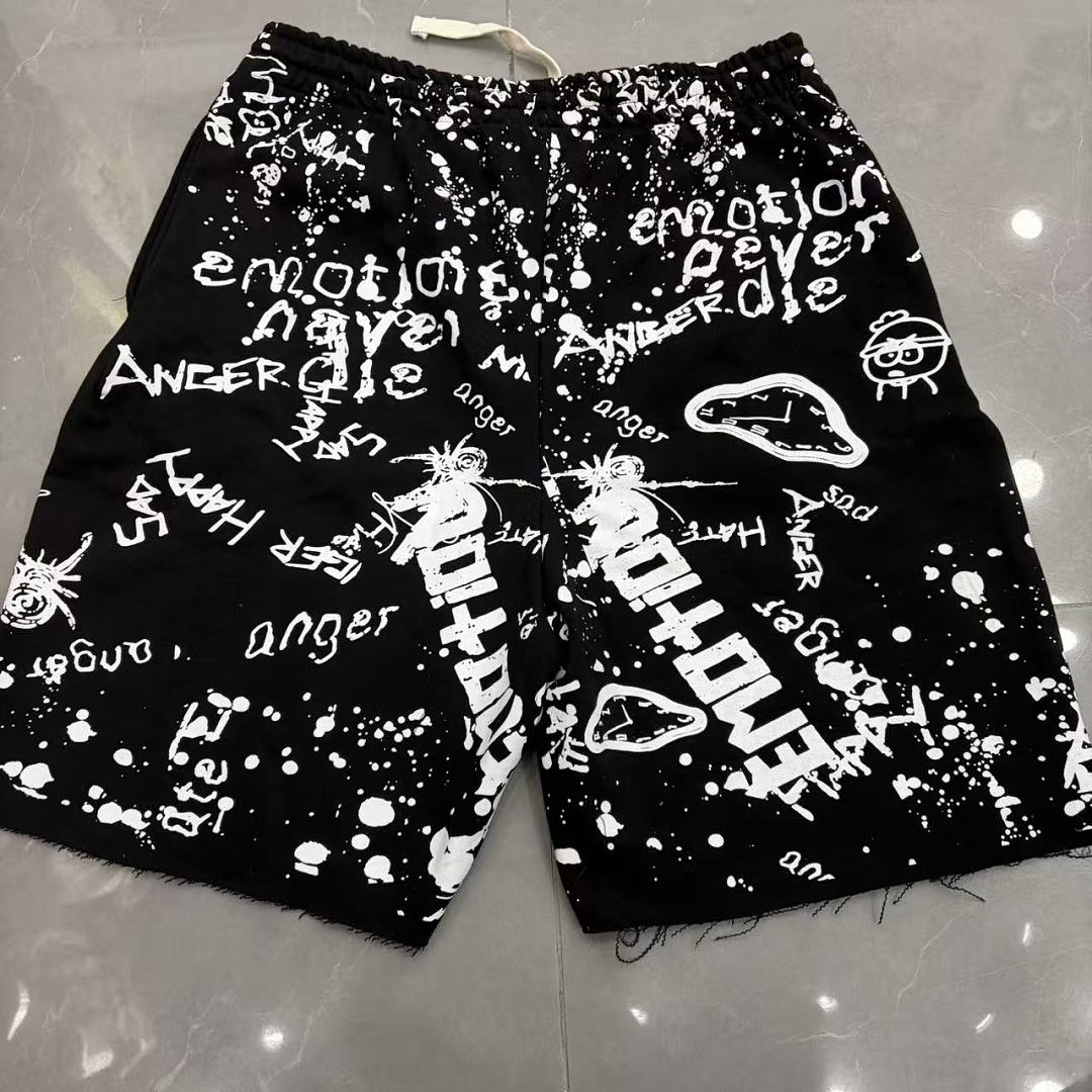 MIXED EMOTION All-Over Logo Print Casual Shorts