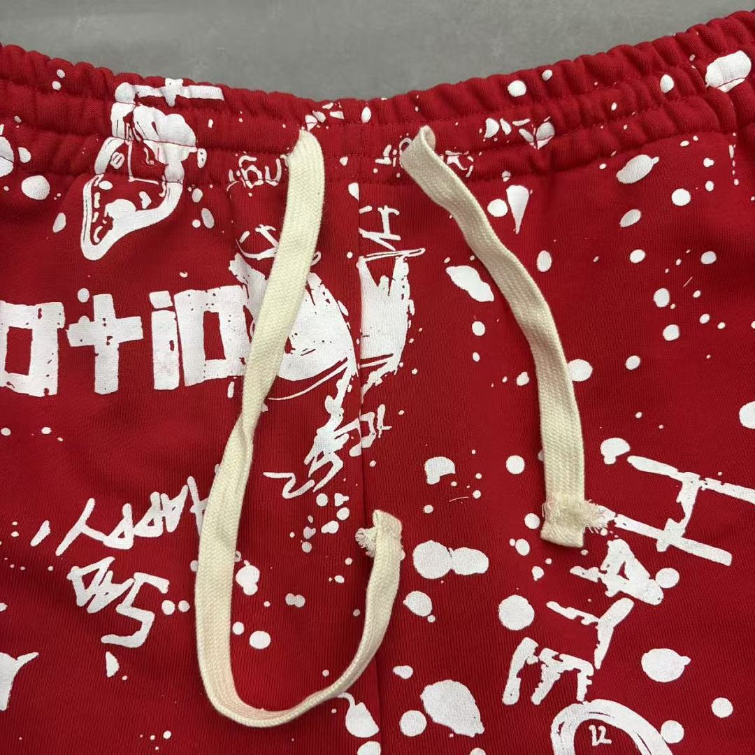 MIXED EMOTION All-Over Logo Print Casual Shorts