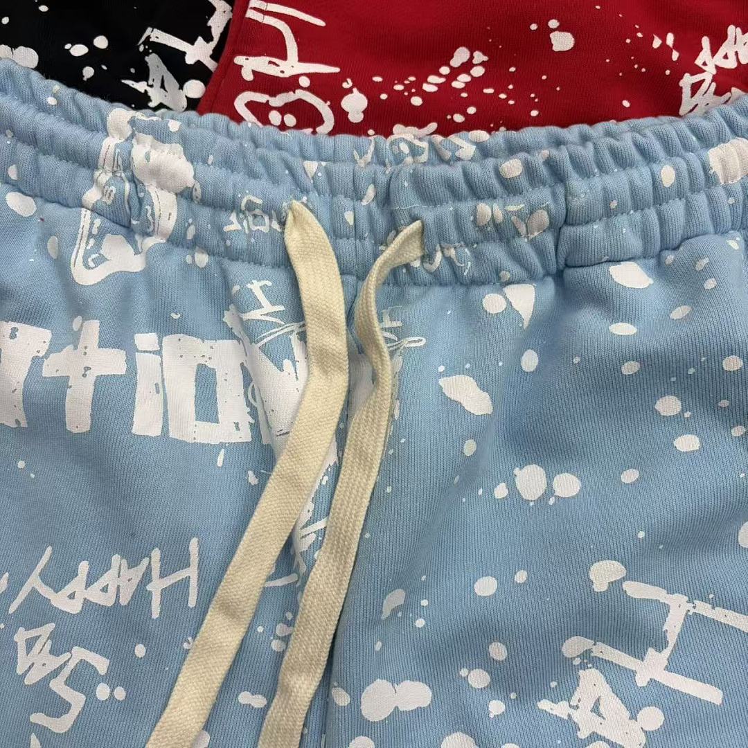MIXED EMOTION All-Over Logo Print Casual Shorts