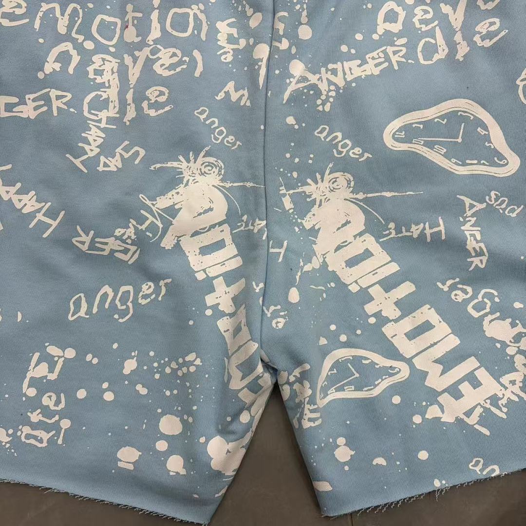 MIXED EMOTION All-Over Logo Print Casual Shorts