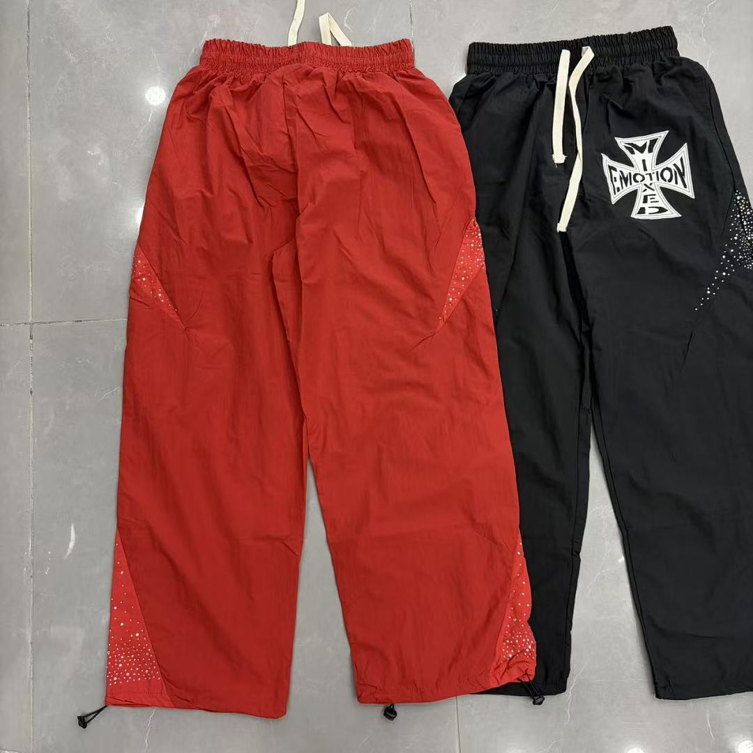 MIXED EMOTION Cross Logo Nylon-Style Casual Shorts