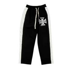 MIXED EMOTION Cross Logo Side Stripe Track Pants