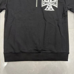 MIXED EMOTION Cross Logo Half-Zip Streetwear Pullover