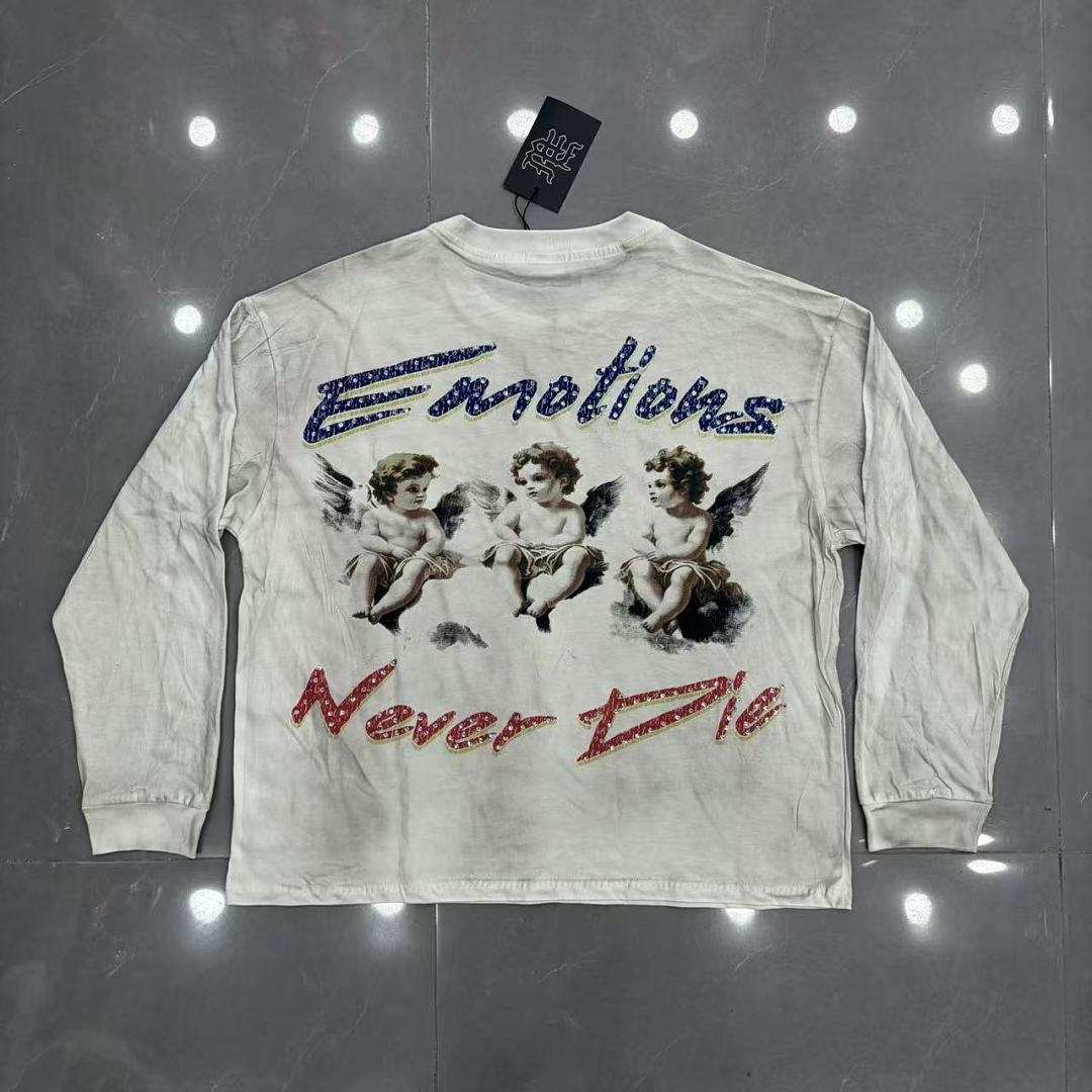 MIXED EMOTION Vintage Graphic Long Sleeve Streetwear Top