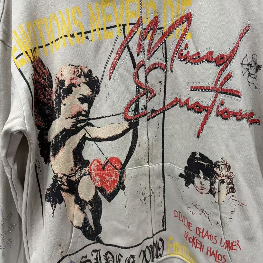 MIXED EMOTION Vintage Motorcycle Graphic Hoodie