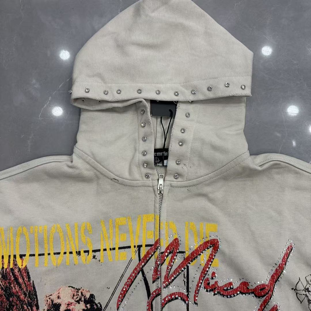 MIXED EMOTION Vintage Motorcycle Graphic Hoodie