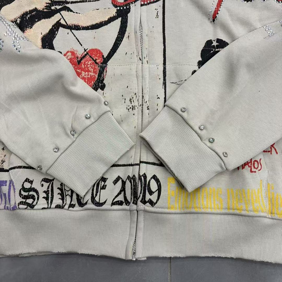 MIXED EMOTION Vintage Motorcycle Graphic Hoodie