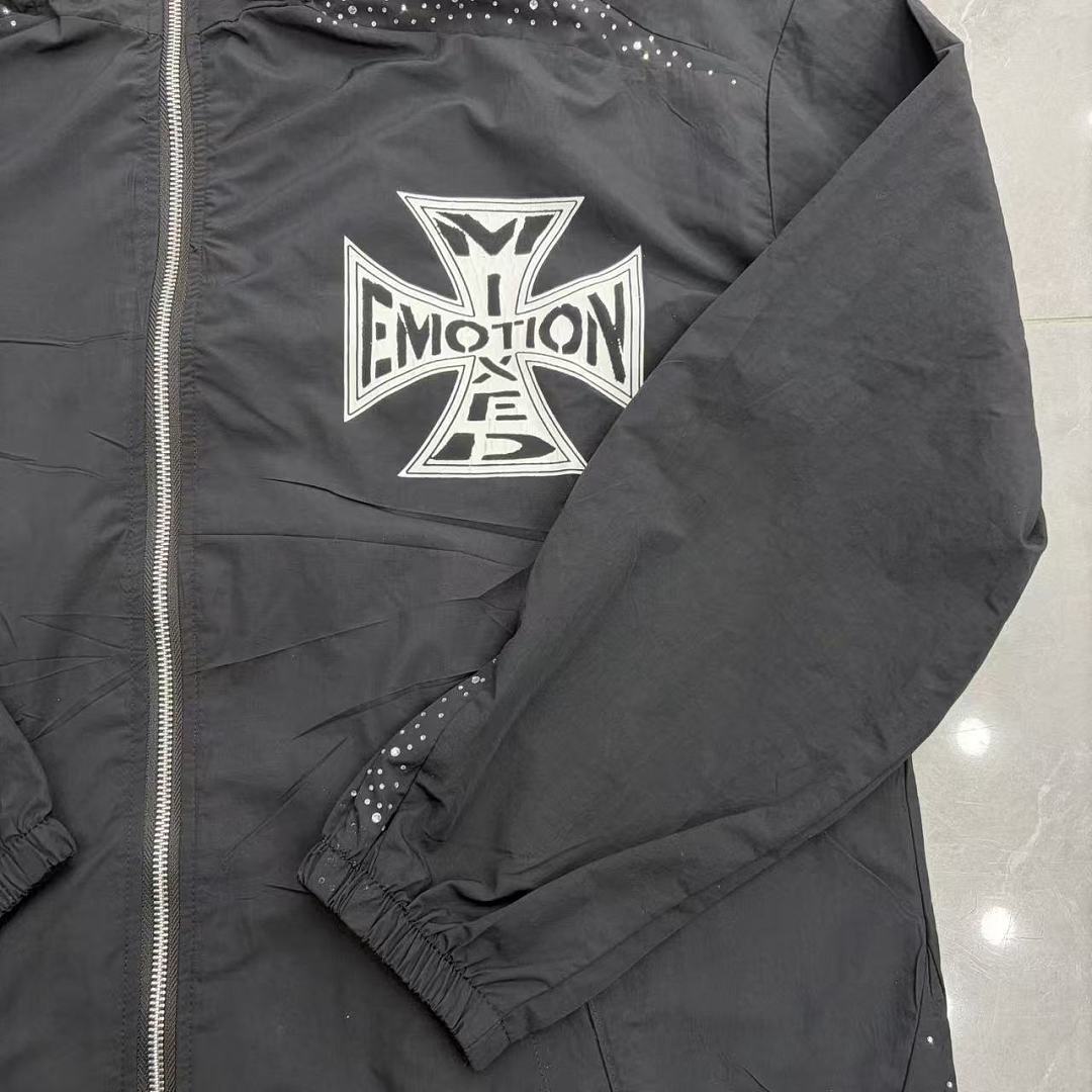 MIXED EMOTION Lightweight Utility Zip Jacket