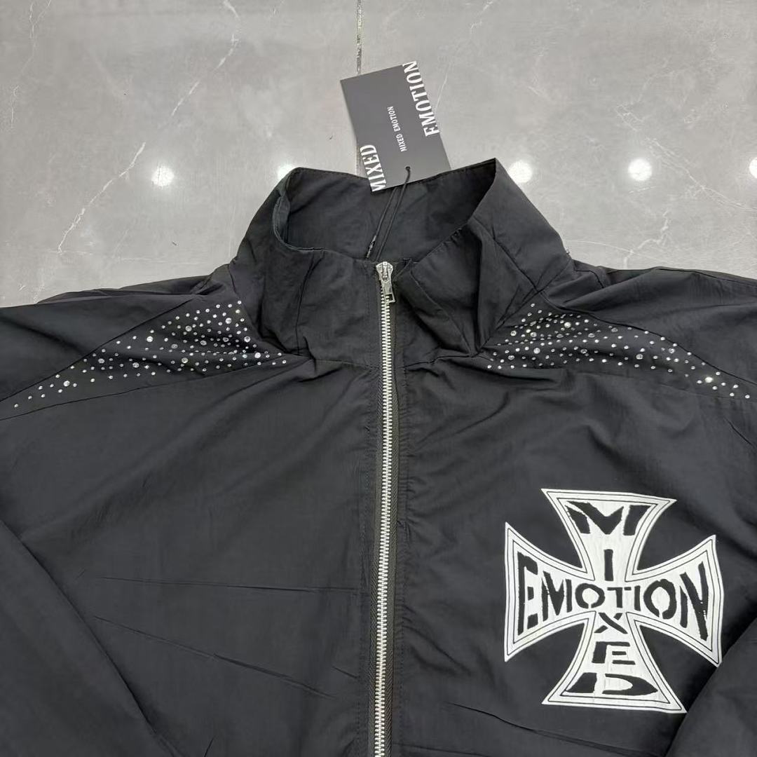 MIXED EMOTION Lightweight Utility Zip Jacket