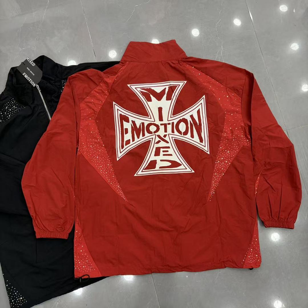 MIXED EMOTION Lightweight Utility Zip Jacket