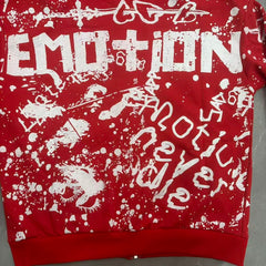 MIXED EMOTION Graphic Monogram Zip-Up Hoodie